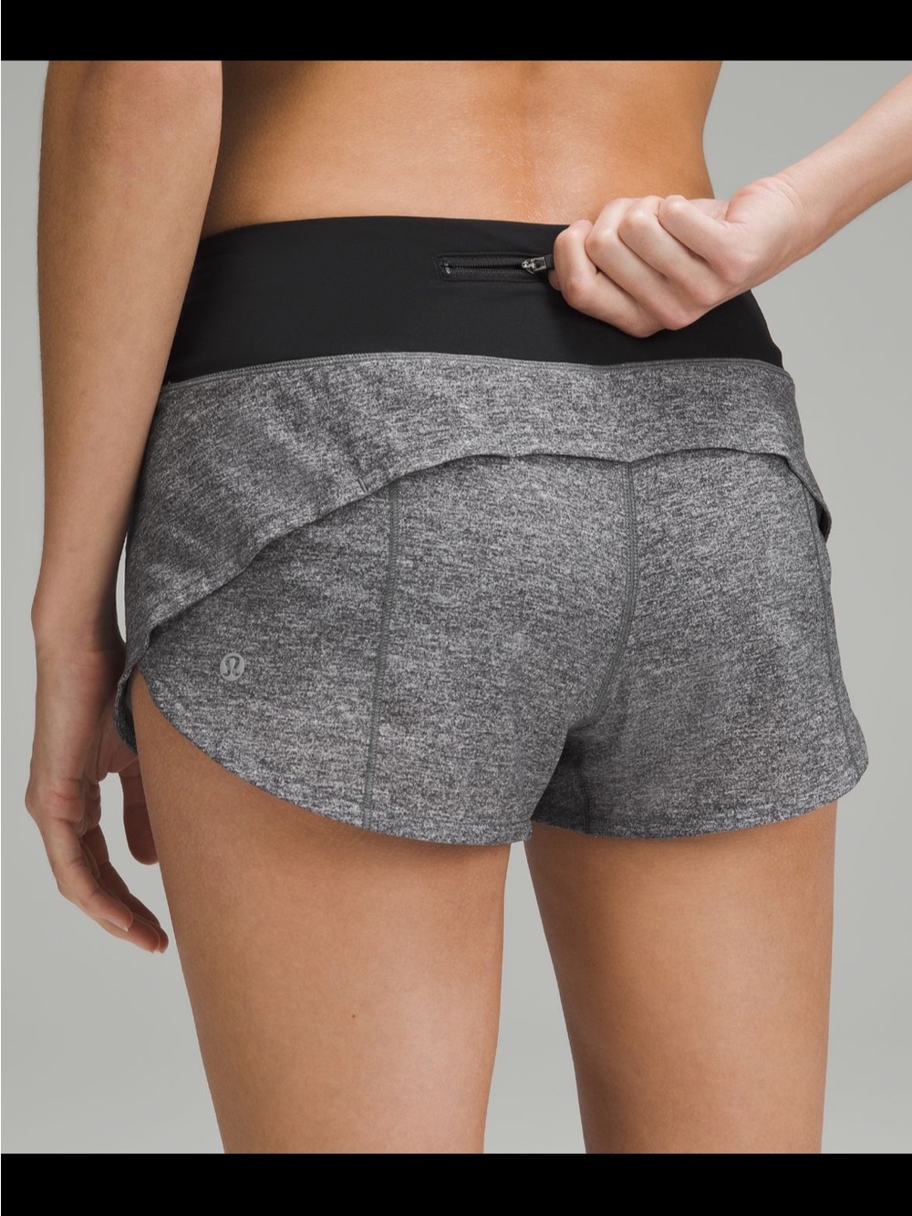 lululemon Speed Up Gray/Black Run Shorts Size 10 - Picture 9 of 11